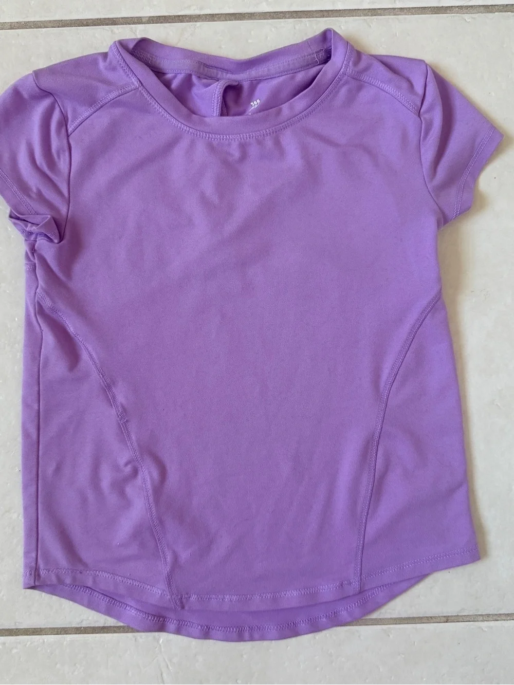 2 Girls All in Motion Tee Pink & Purple Short Sleeve Active Shirt Bundle XS 4/5